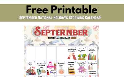 September National Holiday Calendar: Strewing and Homeschooling Activity Ideas